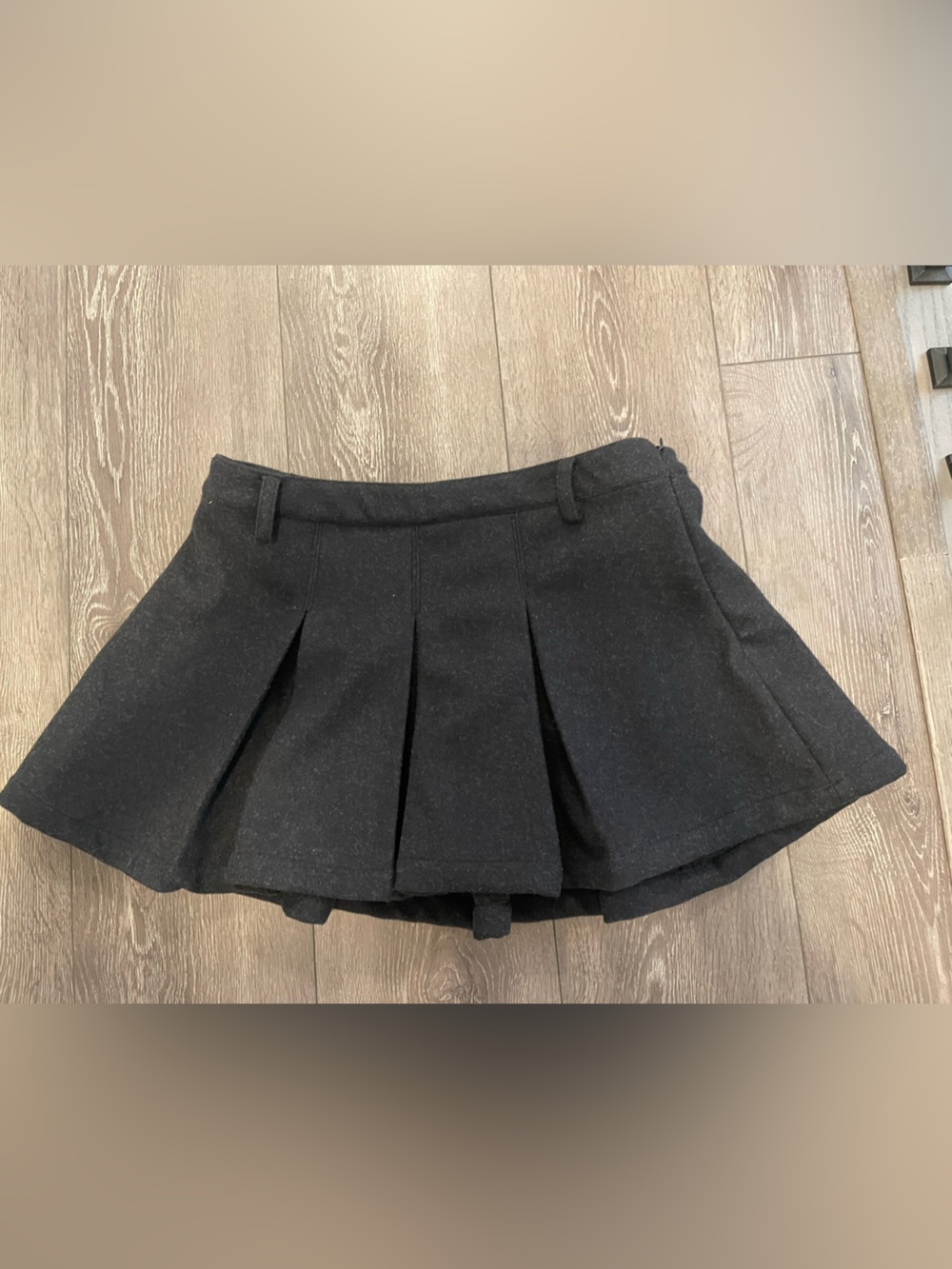 Free People Grey Pleated Mini Skirt
